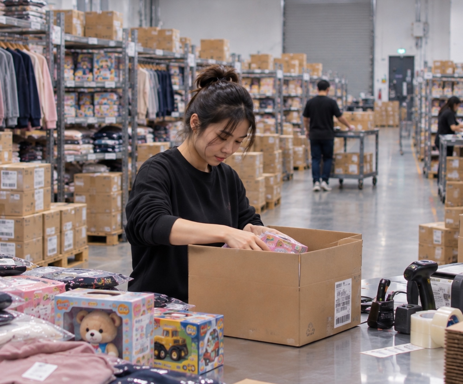 Order packing at a Vonn Corp US fulfillment center