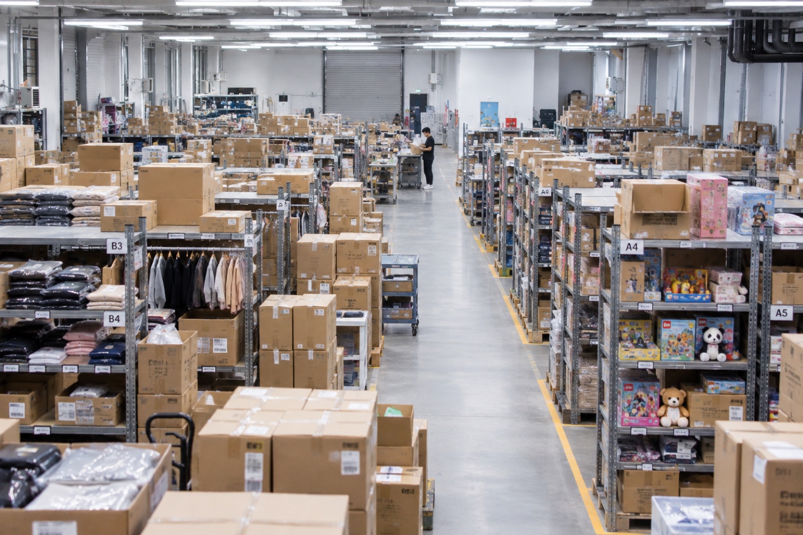 Vonn Corp US fulfillment warehouse storing products sourced from Korea and China